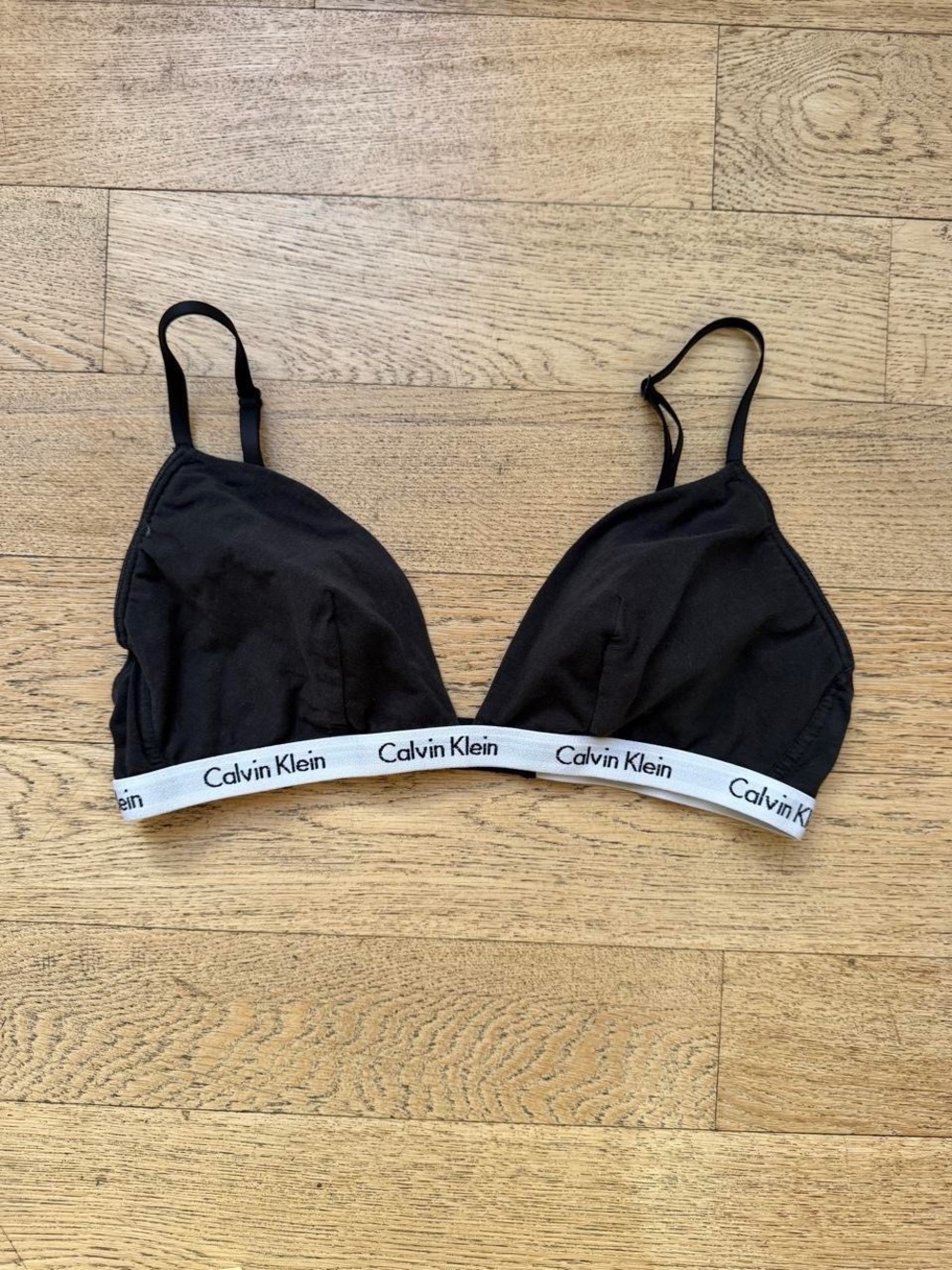 Calvin Klein Black Bralette with White Logo Band